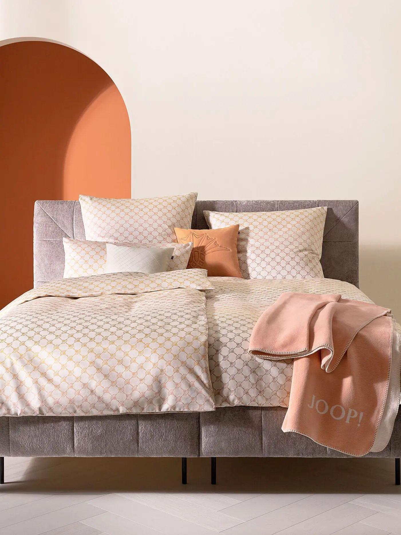 JOOP | Satin Bettwäsche 200x200cm CORNFLOWER GLEAM  Blush | 